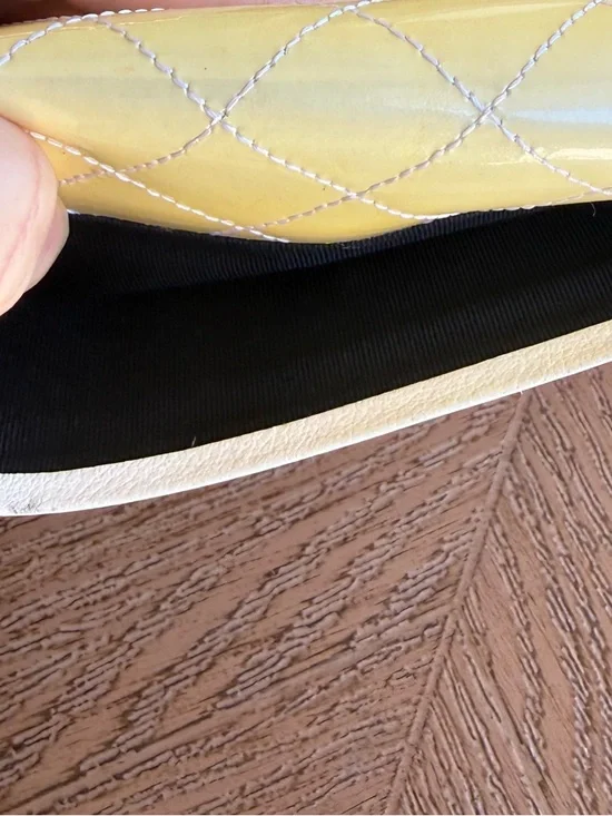 Burberry Yellow and White Quilted Leather Continental Wallet Passport Clutch - Picture 14 of 15